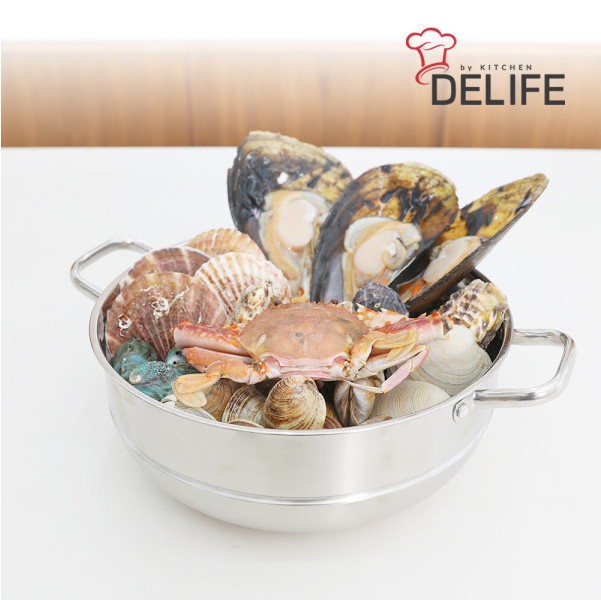 [디라이프] 마스터셰프 특대형 스테인레스 찜&전골냄비 34cm (DLA-MS34S)