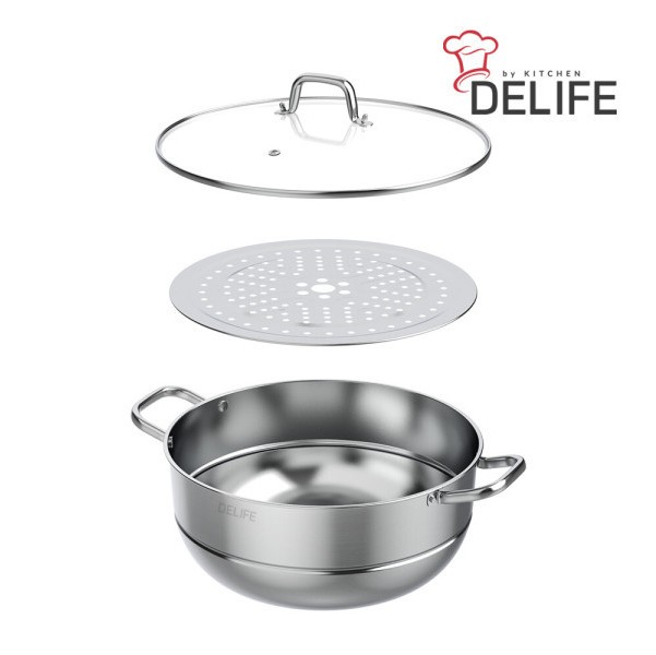 [디라이프] 마스터셰프 특대형 스테인레스 찜&전골냄비 34cm (DLA-MS34S)