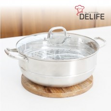 [디라이프] 마스터셰프 특대형 스테인레스 찜&전골냄비 34cm (DLA-MS34S)