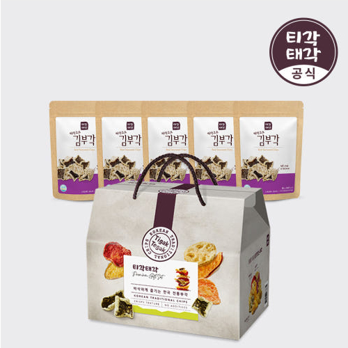 티각태각 김부각세트 4호 바삭고소 김부각 80g 총 5봉 부각 선물세트 [원산지:상세설명에 표시]